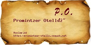 Promintzer Otelló névjegykártya